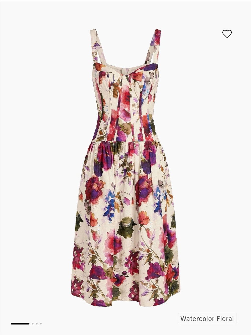 Nicholas Makenna Floral Linen-Blend Midi-Dress